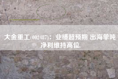 大金重工(002487)：业绩超预期 出海单吨净利维持高位