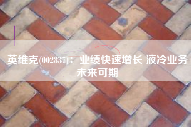英维克(002837)：业绩快速增长 液冷业务未来可期