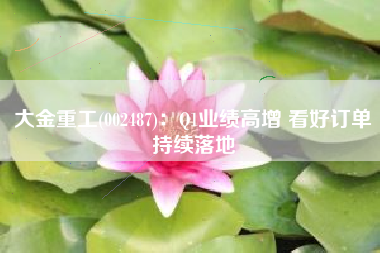 大金重工(002487)：Q1业绩高增 看好订单持续落地