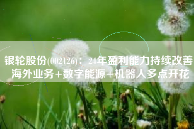 银轮股份(002126)：24年盈利能力持续改善 海外业务+数字能源+机器人多点开花