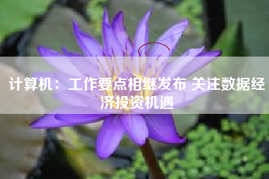计算机：工作要点相继发布 关注数据经济投资机遇