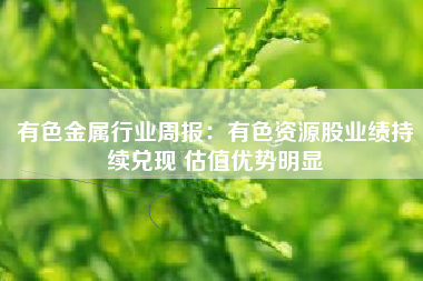 有色金属行业周报：有色资源股业绩持续兑现 估值优势明显