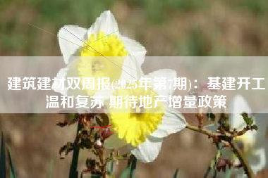 建筑建材双周报(2025年第7期)：基建开工温和复苏 期待地产增量政策