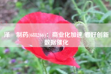 泽璟制药(688266)：商业化加速 看好创新数据催化