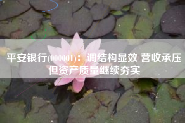 平安银行(000001)：调结构显效 营收承压但资产质量继续夯实
