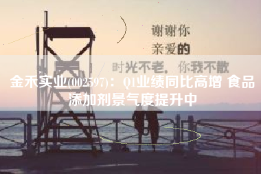 金禾实业(002597)：Q1业绩同比高增 食品添加剂景气度提升中