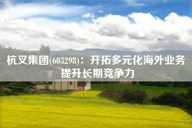 杭叉集团(603298)：开拓多元化海外业务 提升长期竞争力
