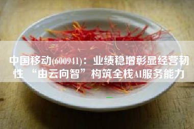 中国移动(600941)：业绩稳增彰显经营韧性 “由云向智”构筑全栈AI服务能力