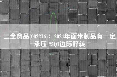 三全食品(002216)：2024年面米制品有一定承压 25Q1边际好转