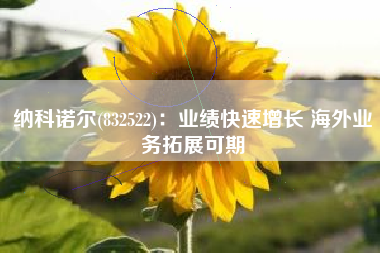 纳科诺尔(832522)：业绩快速增长 海外业务拓展可期