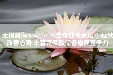 无锡晶海(836547)：24全年业绩承压 Q4延续改善态势 丰富氨基酸储备增强竞争力