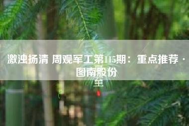 激浊扬清 周观军工第115期：重点推荐·图南股份
