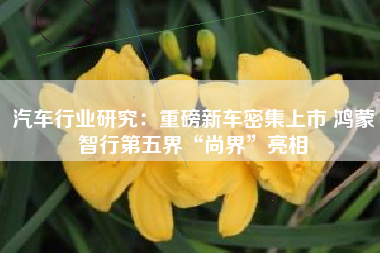 汽车行业研究：重磅新车密集上市 鸿蒙智行第五界“尚界”亮相