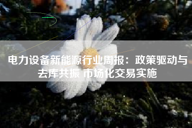 电力设备新能源行业周报：政策驱动与去库共振 市场化交易实施