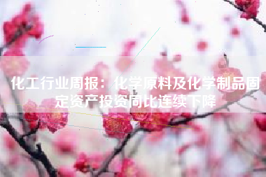 化工行业周报：化学原料及化学制品固定资产投资同比连续下降