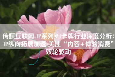 传媒互联网-IP系列#4卡牌行业深度分析：IP纵向拓展加速 关注“内容+体验消费”双轮驱动