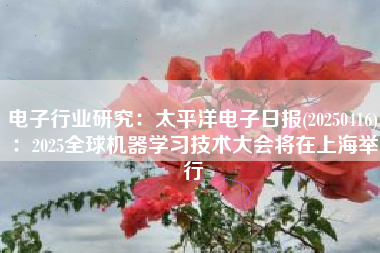 电子行业研究：太平洋电子日报(20250416)：2025全球机器学习技术大会将在上海举行
