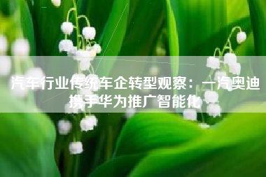 汽车行业传统车企转型观察：一汽奥迪携手华为推广智能化