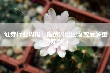 证券行业周报：指数周度回落或受多重因素影响