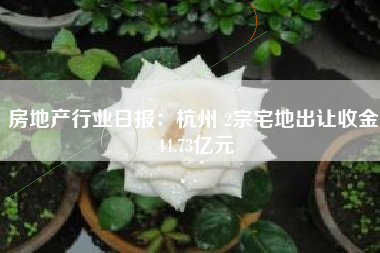 房地产行业日报：杭州 2宗宅地出让收金 44.73亿元