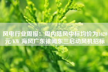 风电行业周报：周内陆风中标均价为1620元/KW 海风广东徐闻东三启动风机招标