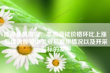 能源金属周报：本周镝铽价格环比上涨 后续需观望中美贸易摩擦情况以及开采指标的发布