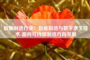 智能制造行业：智能制造与数字孪生技术-面向可持续制造方向发展