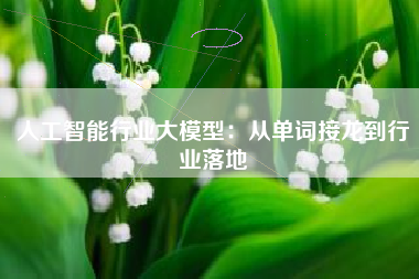人工智能行业大模型：从单词接龙到行业落地