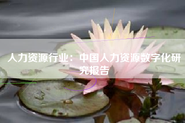 人力资源行业：中国人力资源数字化研究报告