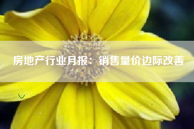 房地产行业月报：销售量价边际改善