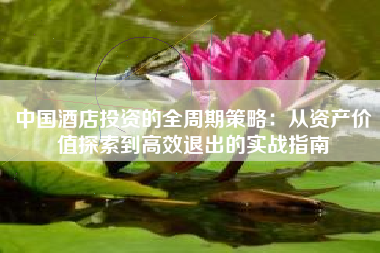 中国酒店投资的全周期策略:从资产价值探索到高效退出的实战指南 中国酒店投资的全周期策略:从资产价值探索到高效退出的实战指南