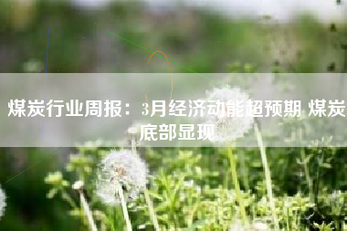 煤炭行业周报：3月经济动能超预期 煤炭底部显现