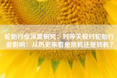 轮胎行业深度研究：对等关税对轮胎行业影响：从历史来看是危机还是转机？