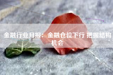 金融行业月报：金融仓位下行 把握结构机会