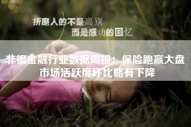 非银金融行业数据周报：保险跑赢大盘 市场活跃度环比略有下降