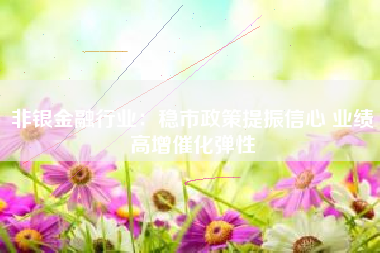 非银金融行业：稳市政策提振信心 业绩高增催化弹性