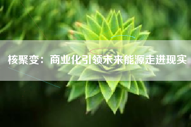 核聚变：商业化引领未来能源走进现实