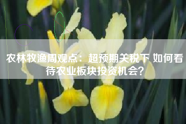 农林牧渔周观点：超预期关税下 如何看待农业板块投资机会？