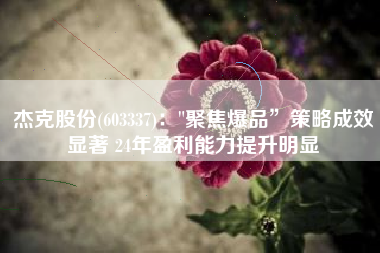 杰克股份(603337)：