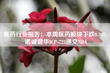 医药行业报告：本周医药板块下跌0.36% 诺诚健华ICP-723递交NDA