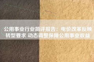 公用事业行业简评报告：电价改革反映转型要求 动态调整保障公用事业收益