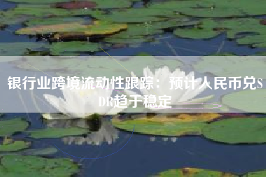 银行业跨境流动性跟踪：预计人民币兑SDR趋于稳定