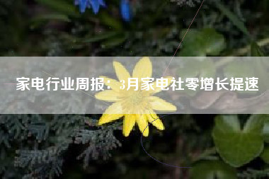 家电行业周报：3月家电社零增长提速