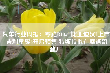 汽车行业周报：零跑B10、比亚迪汉L上市 吉利星耀8开启预售 特斯拉拟在摩洛哥建厂