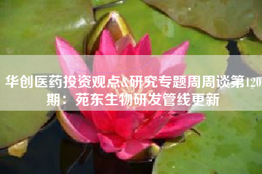 华创医药投资观点&研究专题周周谈第120期：苑东生物研发管线更新