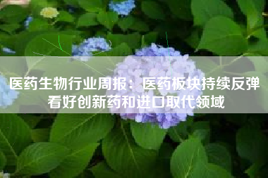 医药生物行业周报：医药板块持续反弹 看好创新药和进口取代领域