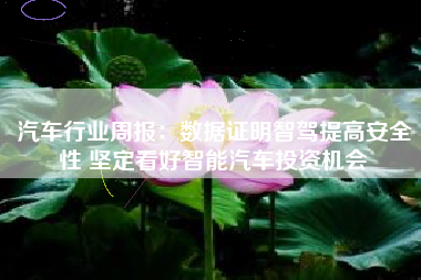 汽车行业周报：数据证明智驾提高安全性 坚定看好智能汽车投资机会