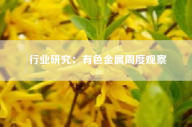 行业研究：有色金属周度观察