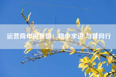 运营商年报复盘：稳中求进 与算同行