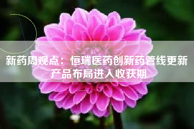新药周观点：恒瑞医药创新药管线更新 产品布局进入收获期
